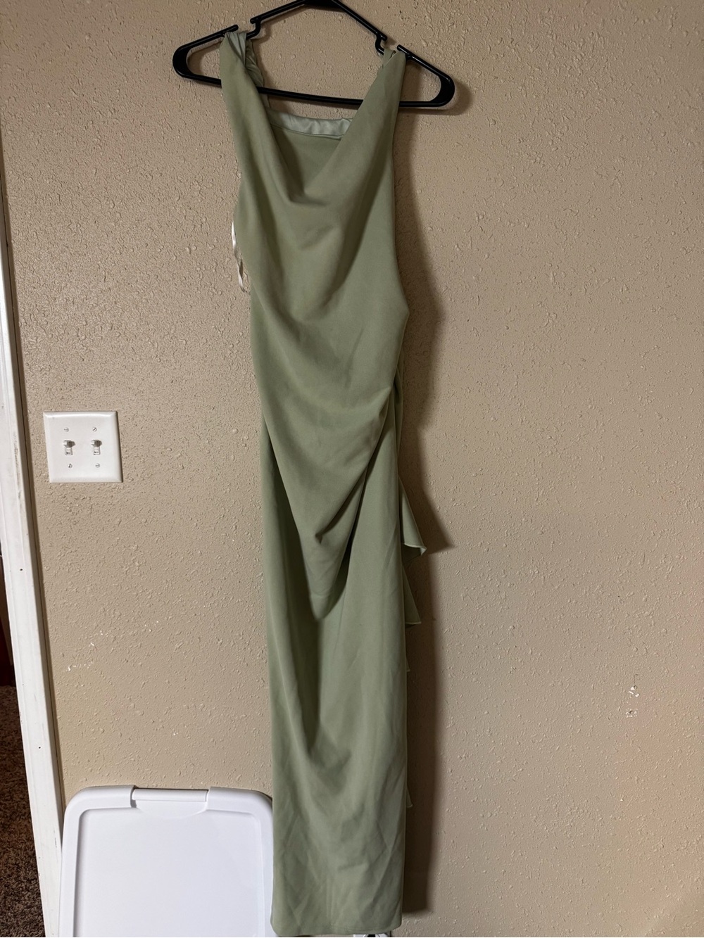 SHEIN Olive Green Cowl Neck Draped Wedding Dress